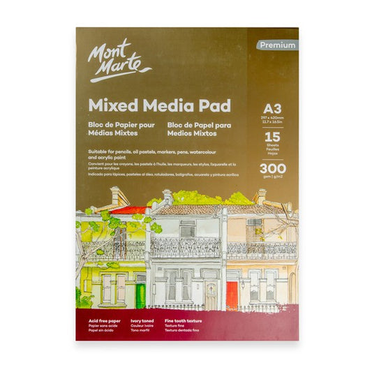 M.M. Mixed Media Pad 300gsm A3 15 Sheets