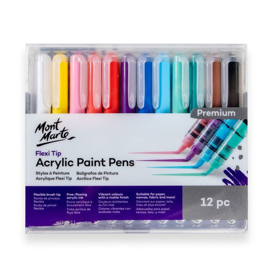 M.M. Flexi Tip Acrylic Paint Pens 12pc