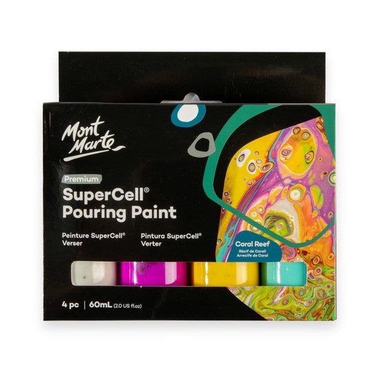 M.M. Supercell Pouring Paint 4pc X 60ml - Coral Reef