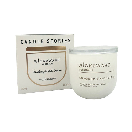 Candle Stories Jar Soy 300g Strawberry & White Jasmine