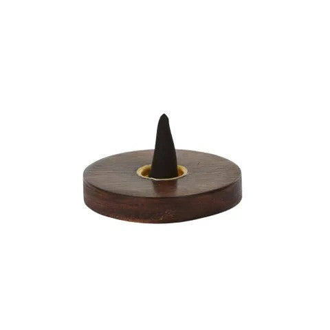 Zen Wood Incense Cone Holder 6x1cm Natural