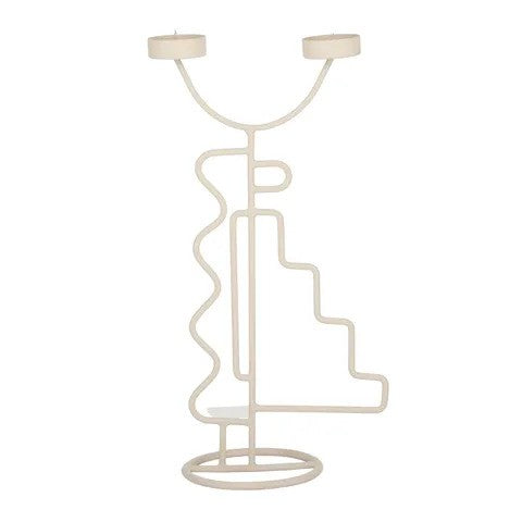 Diggle Metal Candleholder 16x32cm Beige