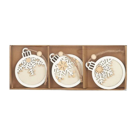 Snow Flake Hangers Ply 21x8cm Gold Assorted