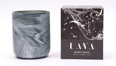 Serenity Home Marble Ceramic Jar Candle 340g - Mango Guava