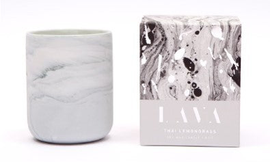 Serenity Home Marble Ceramic Mini Jar Candle 4oz Thai Lemongrass