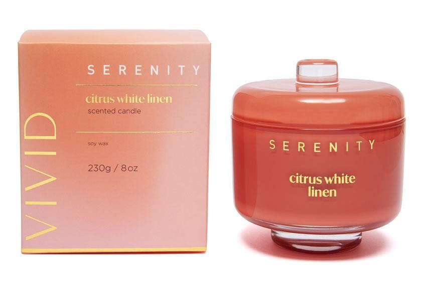 Serenity Home Vivid 8oz Candle - Citrus Linen