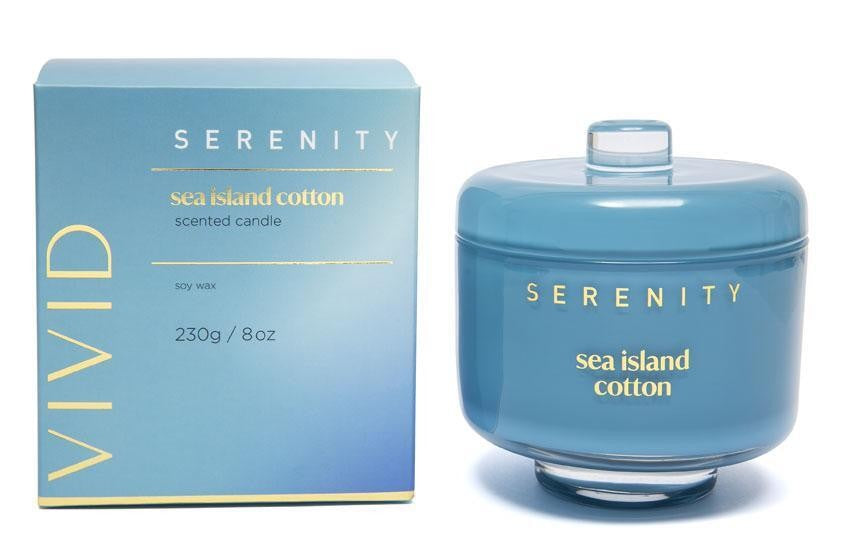 Serenity Home Vivid 8oz Candle - Sea Island Cotton