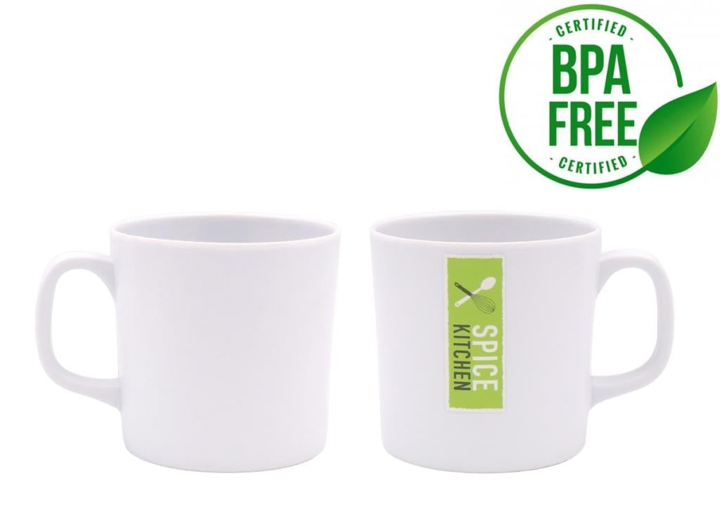 White Melamine Mug W/handle-370ml