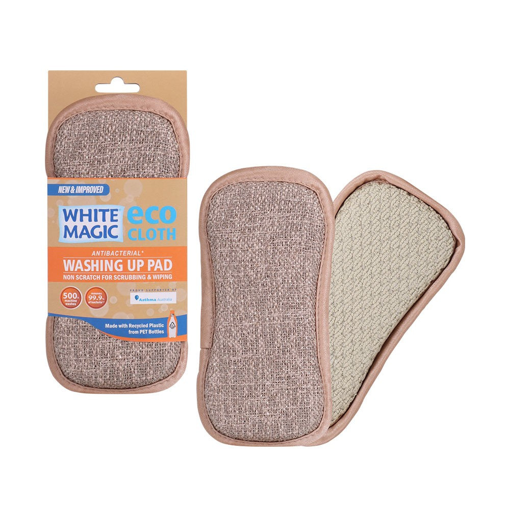 White Magic Eco Cloth Washing Up Pad Pebble