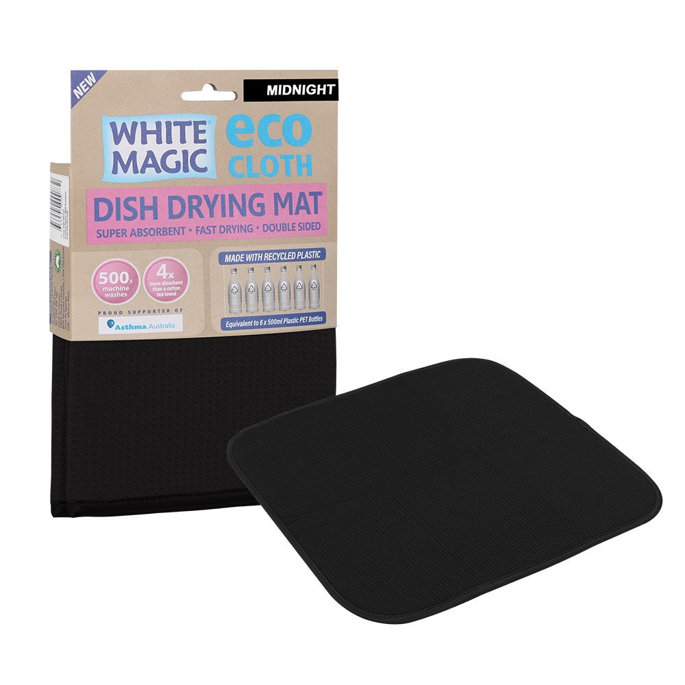 White Magic Eco Cloth Dish Drying Mat Midnight