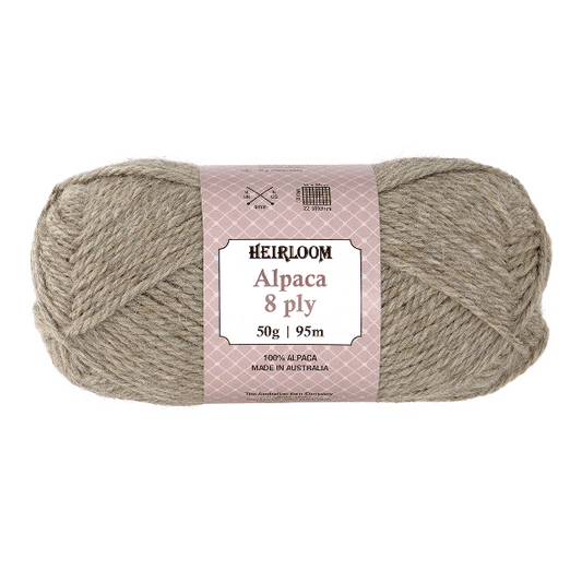 Heirloom Alpaca 8ply 50g Havana