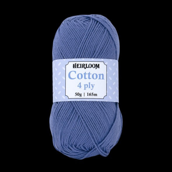 HEIRLOOM COTTON 4ply 50g SKY