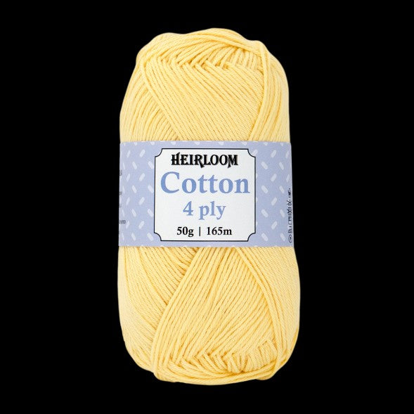 HEIRLOOM COTTON 4ply 50g DAFFODIL