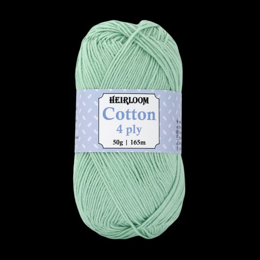 HEIRLOOM COTTON 4ply 50g GREEN