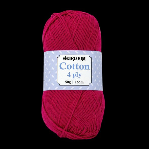 HEIRLOOM COTTON 4ply 50g RUBY