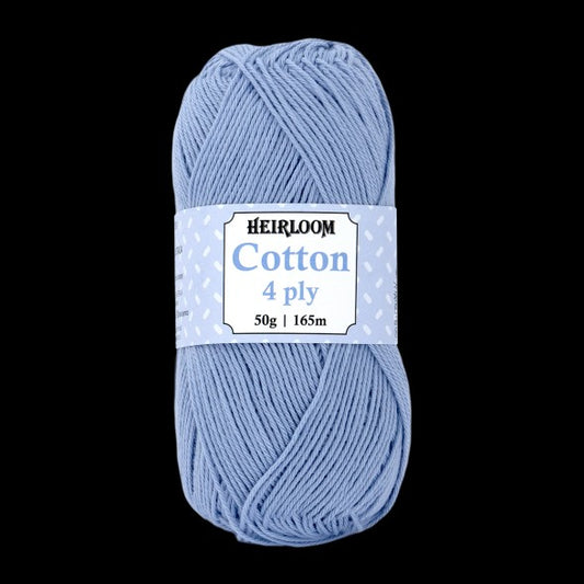 HEIRLOOM COTTON 4ply 50g BLUEBELL