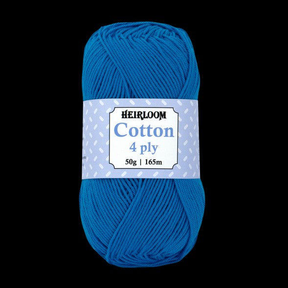 HEIRLOOM COTTON 4ply 50g COASTAL BLUE