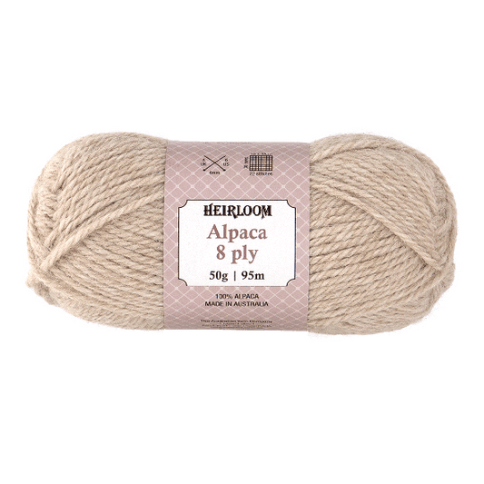 Heirloom Alpaca 8ply 50g Nougat