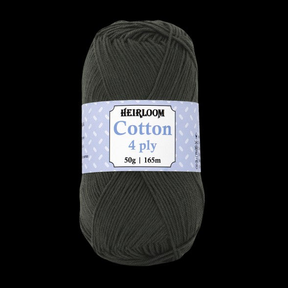 HEIRLOOM COTTON 4ply 50g GRAPHITE