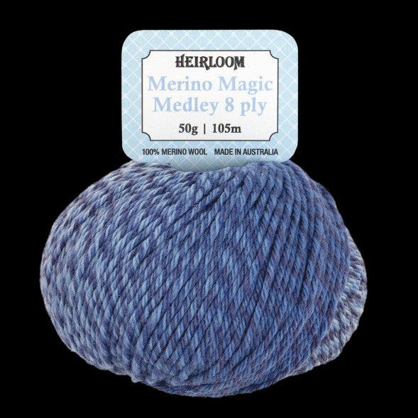 Merino Magic Medley 8ply 50g Indigo Bliss – Offline Ulladulla