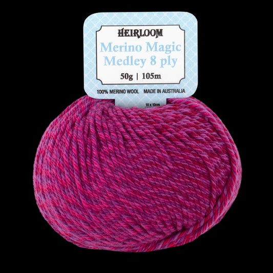 MERINO MAGIC MEDLEY 8Ply 50g BERRY ALLURE