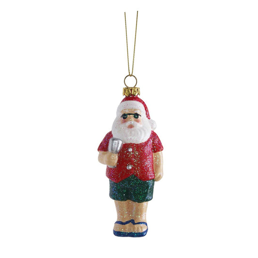 5.3*3.9*11.3cm Plastic Summer Santa Ornament