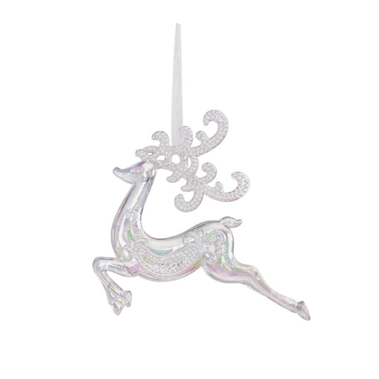 Irridecent Reindeer Tree Ornament 10.5x12cm