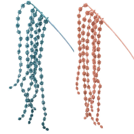 2A 110cm Teal & Coral Glitter Drop Pick
