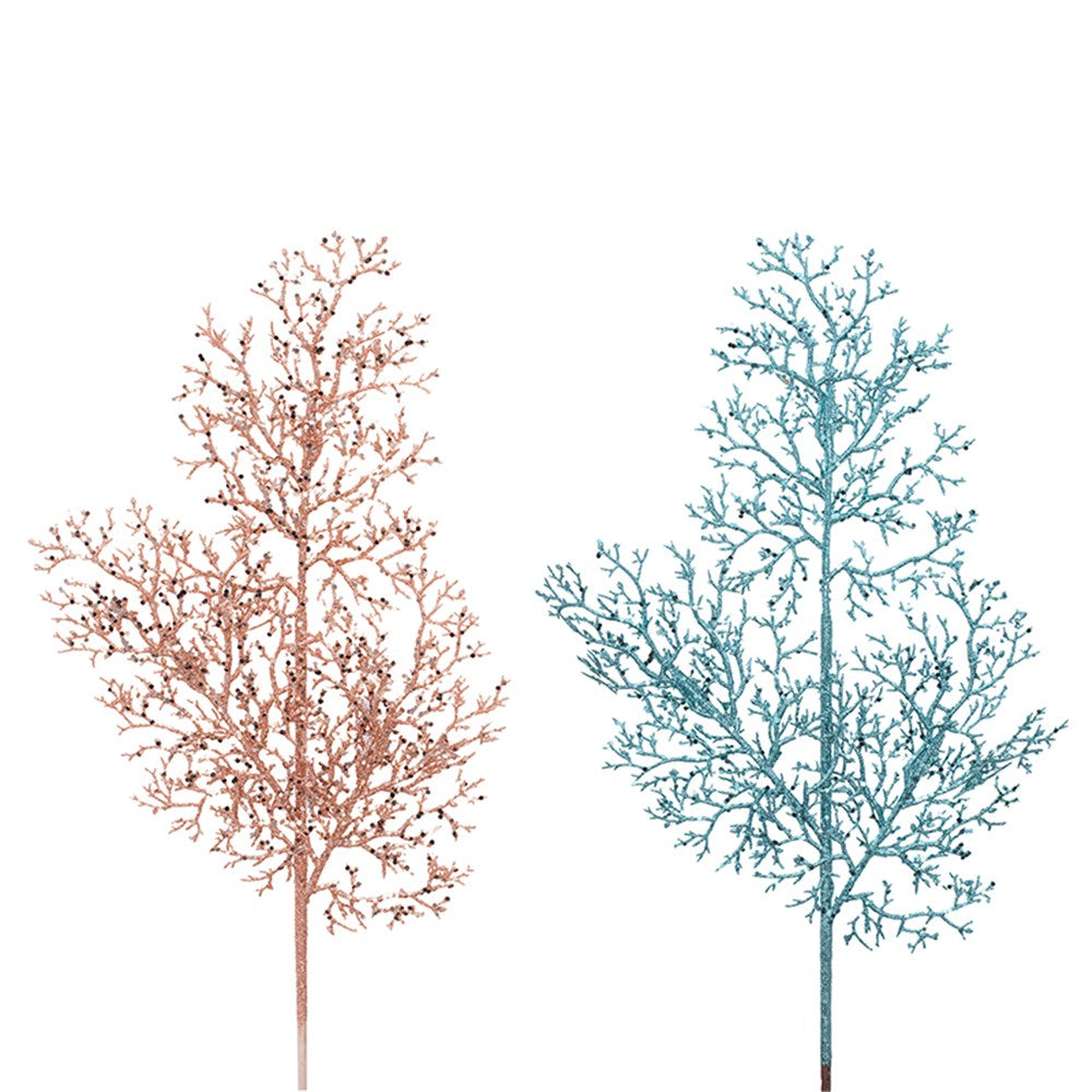 2A 73cm Coral & Teal Glitter Spray