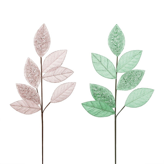 2A 70cm Sage & Dusty Pink Leaf Stem