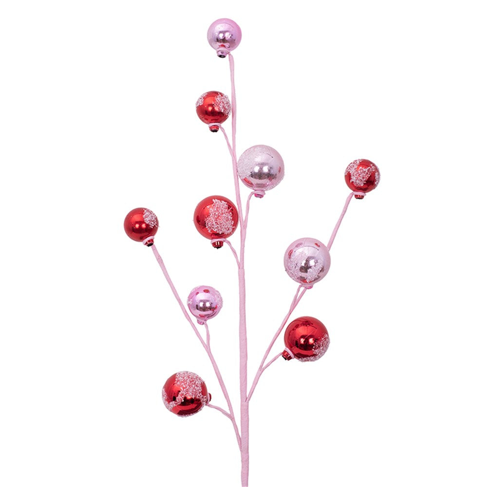 61cm Pink&Red Bauble Stem