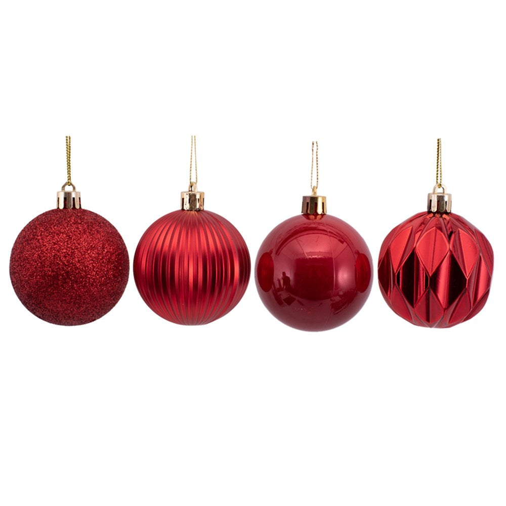 8Pk 6cm Red Bauble