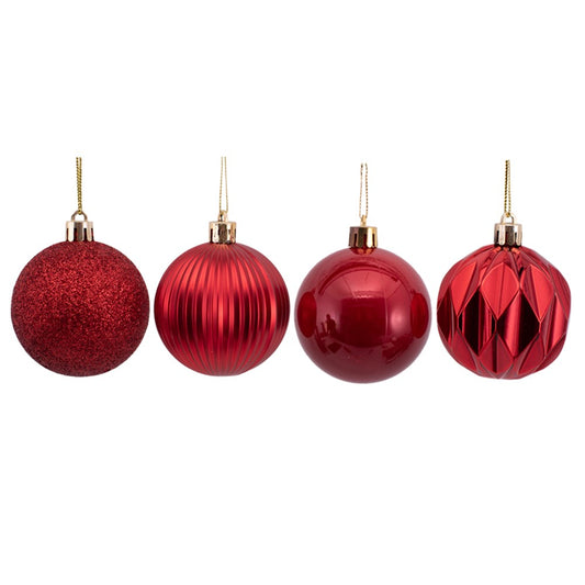 8Pk 6cm Red Bauble