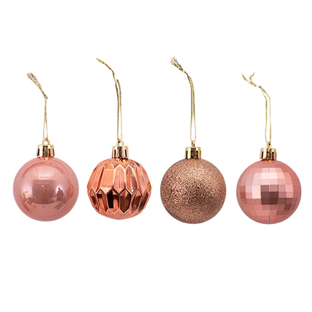 10Pk 5cm Rose Gold Bauble