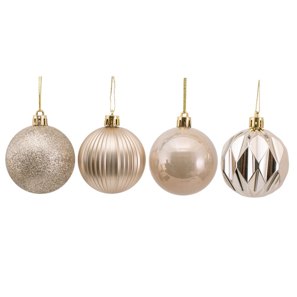 8Pk 6cm Platinum Bauble