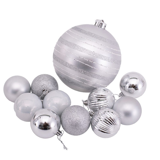 32Pc Bulk Pack Bauble-Silver 15cmx2Pc 6cmx30Pc