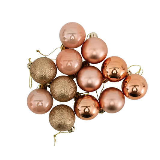 24Pk 4cm Rose Gold Bauble
