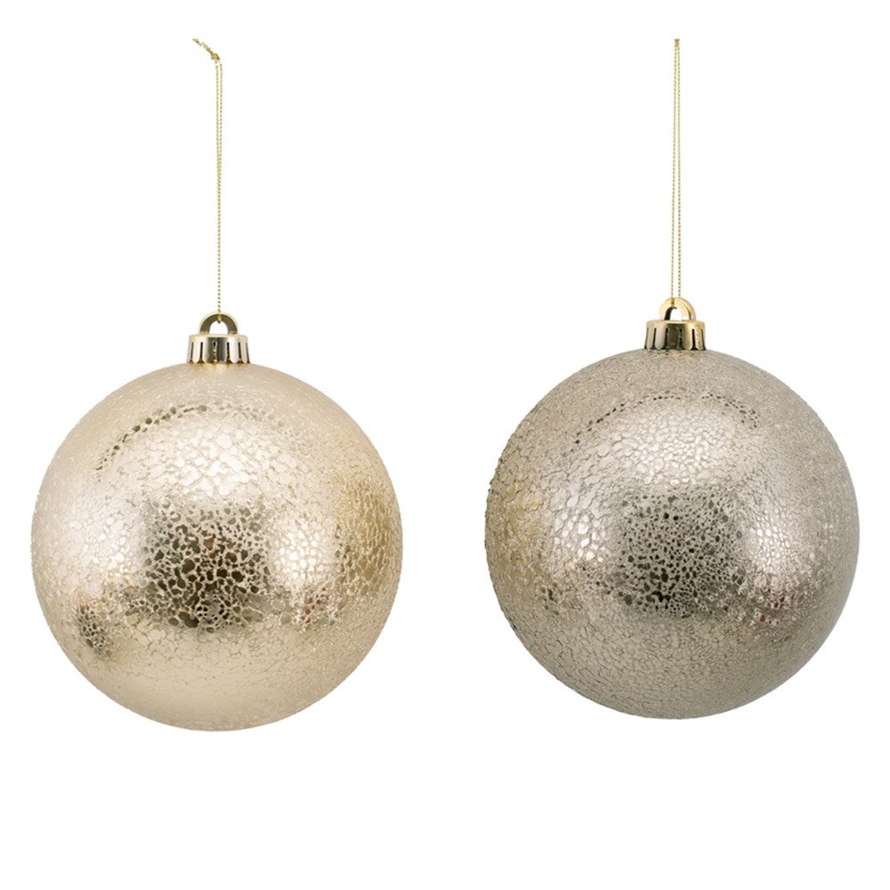 2A 15cm Gold & Platinum Silver Bauble In Pvc Box