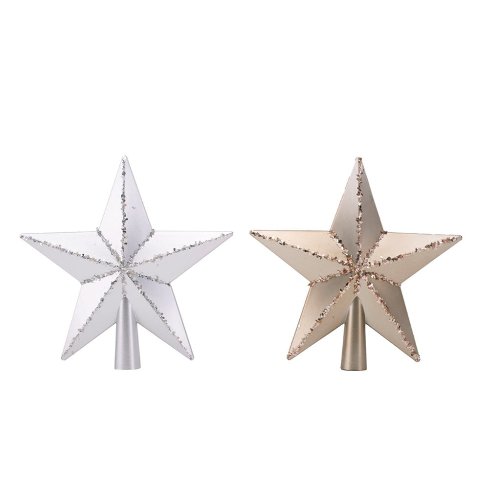 2A Platinum Silver & Silver Star Tree Topper