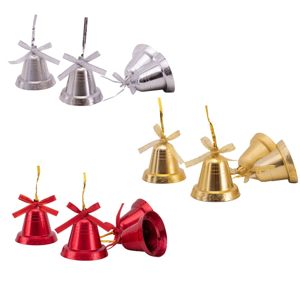 3A 4Pk 6cm Bells Gold, Red, Silver