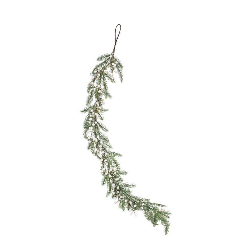 120cm Green Pine W/Gold Berries Garland