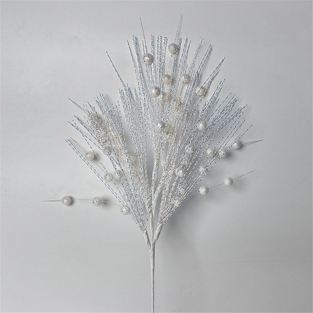 78cm White Glitter Ball Stem