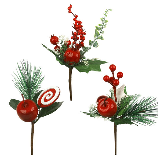 3A 22cm Red Berry Picks