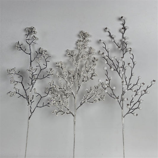 3A 70cm White Berry Stems