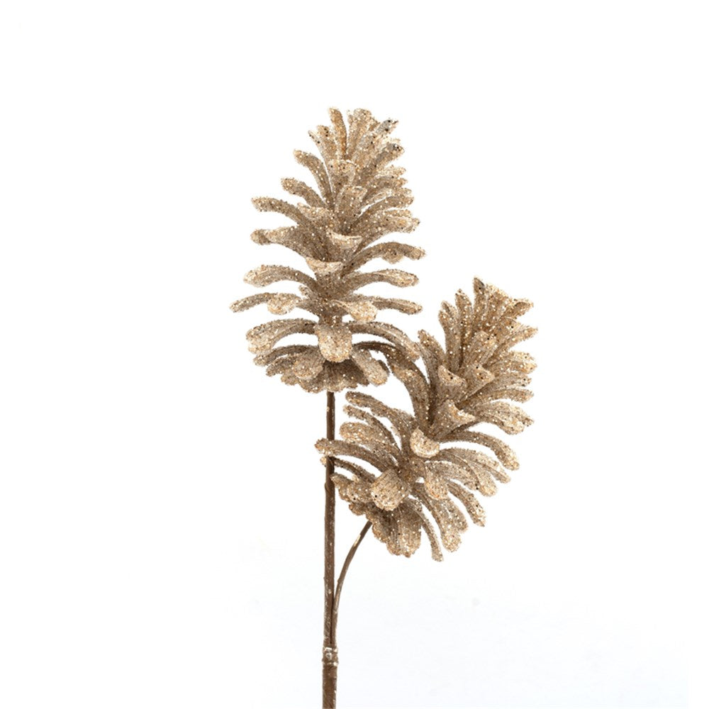 55cm Champagne Pinecone Stem