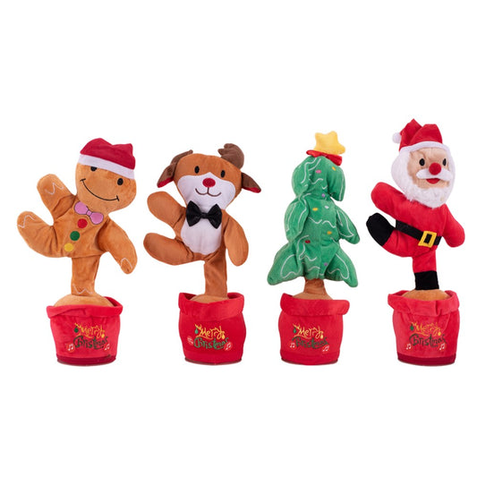 4A 33cm Musical Christmas Characters In Pot