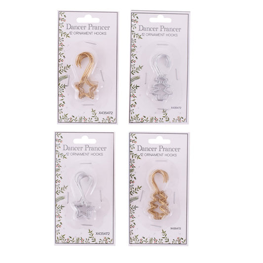 4A 12Pk Wire Ornament Hooks Gold, Silver