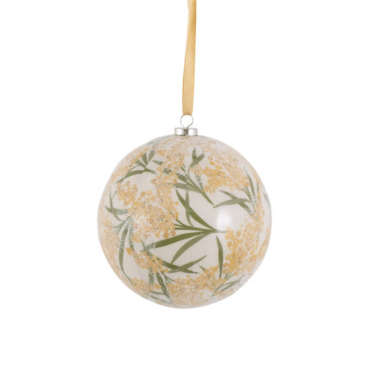 10cm Yellow Wattle Bauble