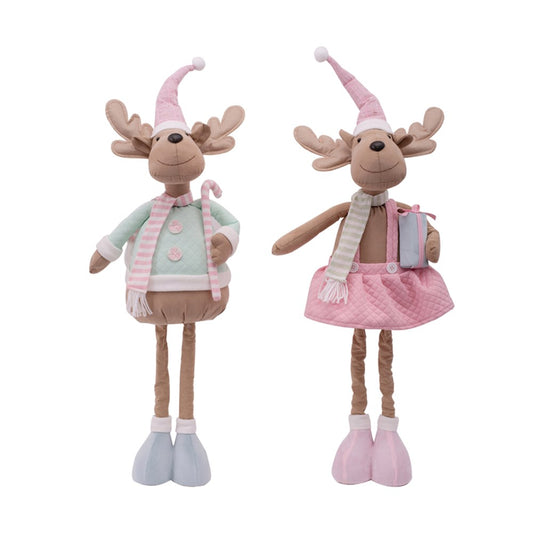 2A 27X14X58/82cm Mr&Mrs Christmas Reindeer
