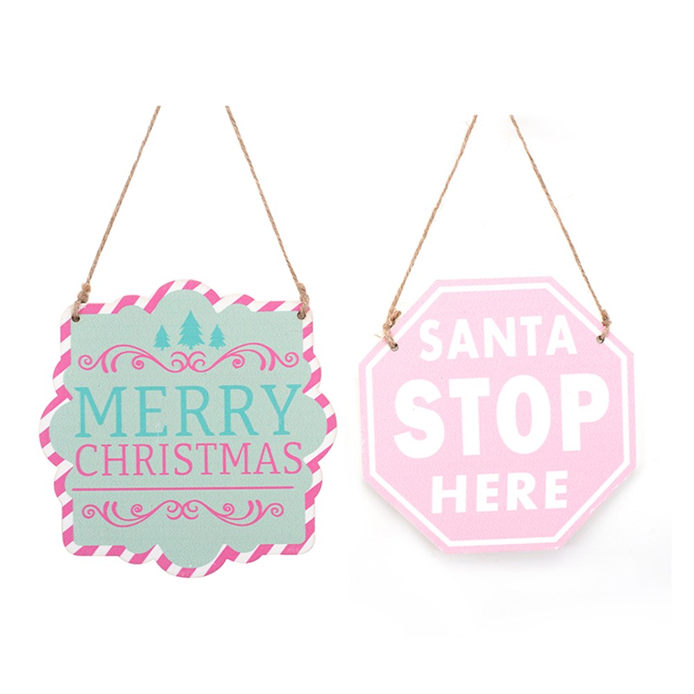2A 13x13cm Candy Santa Stop Here Sign